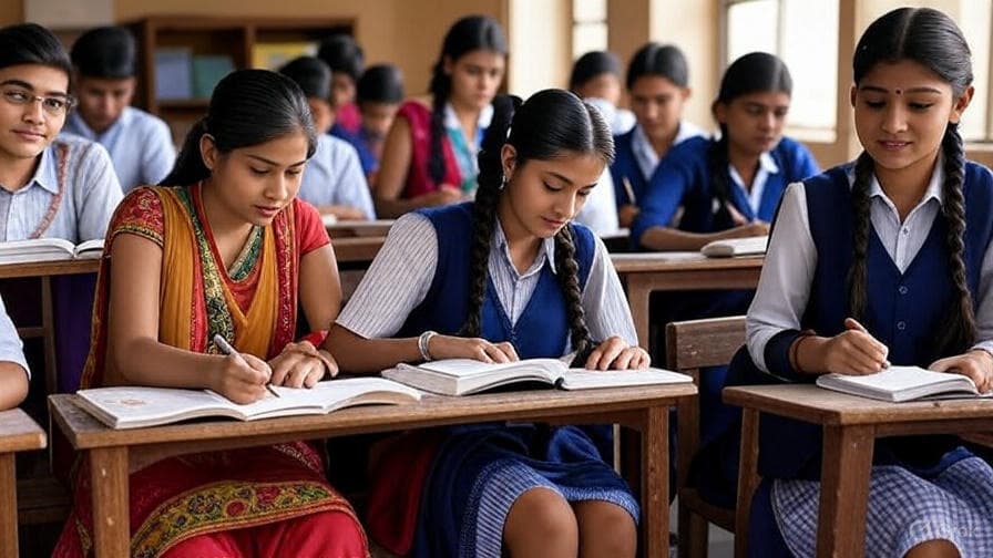 Students learning English